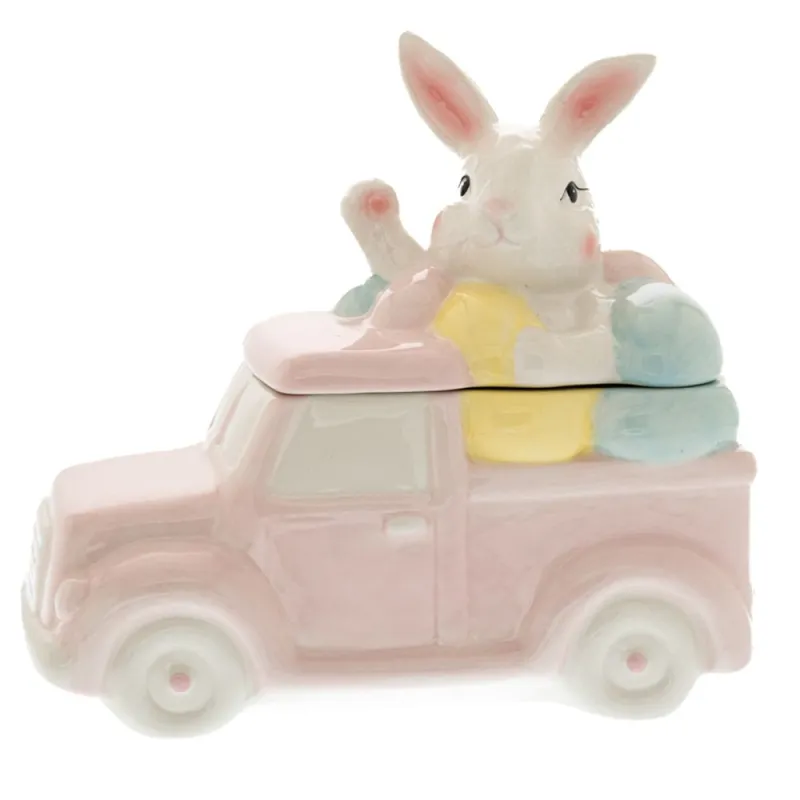 Iliadis - Κεραμικός Λαγός Σε Αυτοκίνητο Με Καπάκι 22x12x20εκ 85548