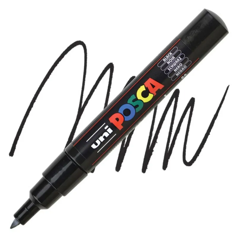Uniball - Μαρκαδοράκι Posca PC-1M 0.7mm Extra Fine, Black (24) 865405