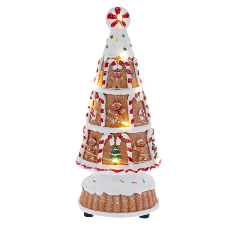 Iliadis - Φωτιζόμενο Gingerbread Δέντρο Σε Σχήμα Τούρτας 9x9x22εκ 87125