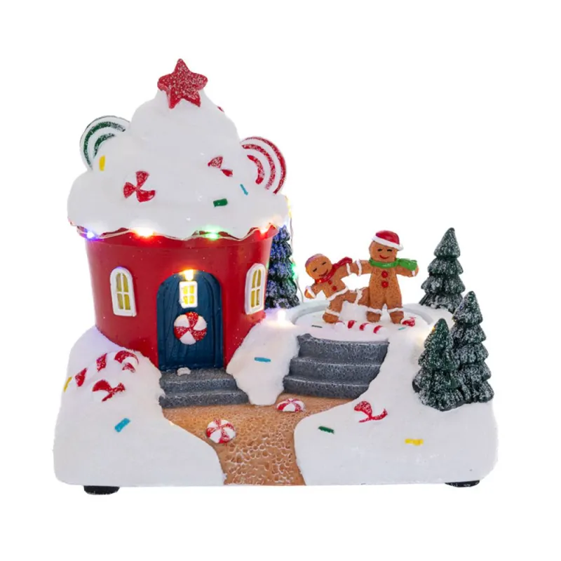 Iliadis - Φωτιζόμενο Σκηνικό Με Cupcake Kai Gingerbread Ανθρωπάκια 19x13x17εκ 87133