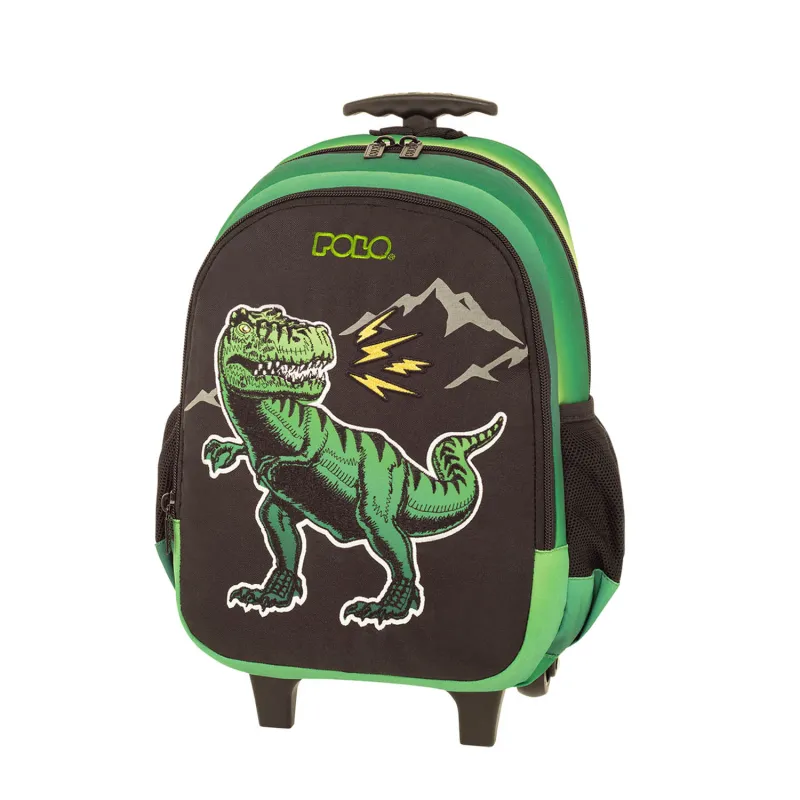 Polo - Σακίδιο Τρόλεϊ Νηπιαγωγείου Junior Frenzi, Dinosaur 2024 9-01-051-8302 + Δώρο Διορθωτική Ταινία Edding