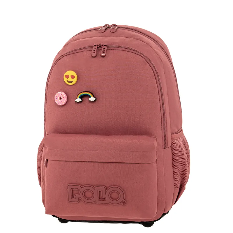 Polo - Σακίδιο Πλάτης Pins, Pomegranade 2025 9-01-059-4200 + Δώρο Διορθωτική Ταινία Edding