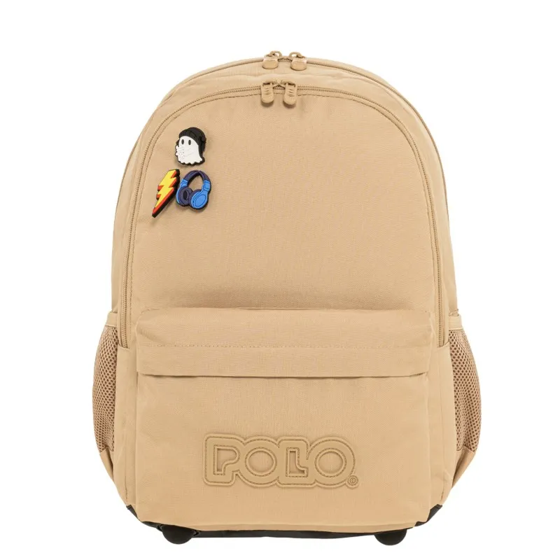 Polo - Σακίδιο Πλάτης Pins, Ocher 2026 9-01-059-7700 + Δώρο Διορθωτική Ταινία Edding