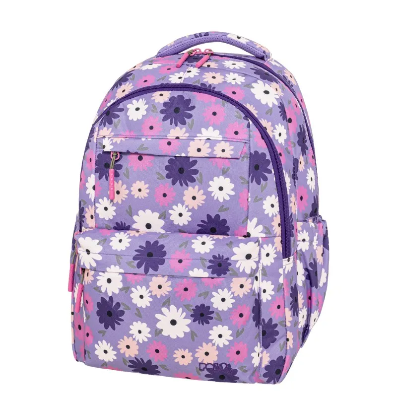 Polo - Σακίδιο Πλάτης Sparkle, Flowers 2026 9-01-061-8435 + Δώρο Διορθωτική Ταινία Edding