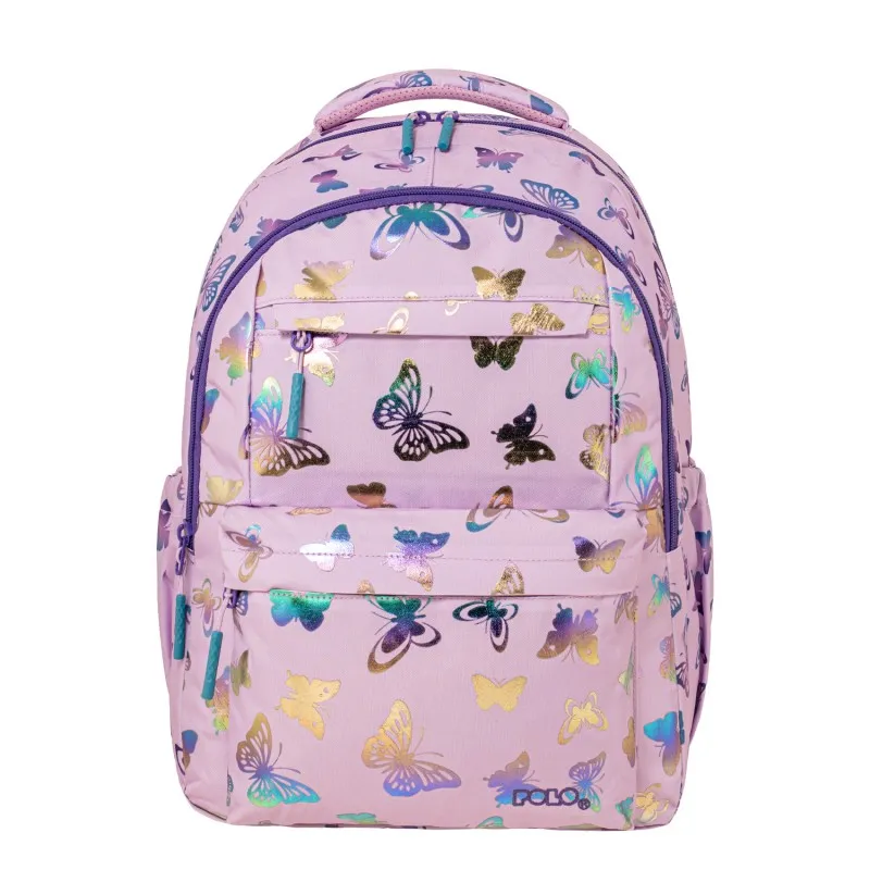 Polo - Σακίδιο Πλάτης Sparkle, Butterfly 2026 9-01-061-8436 + Δώρο Διορθωτική Ταινία Edding