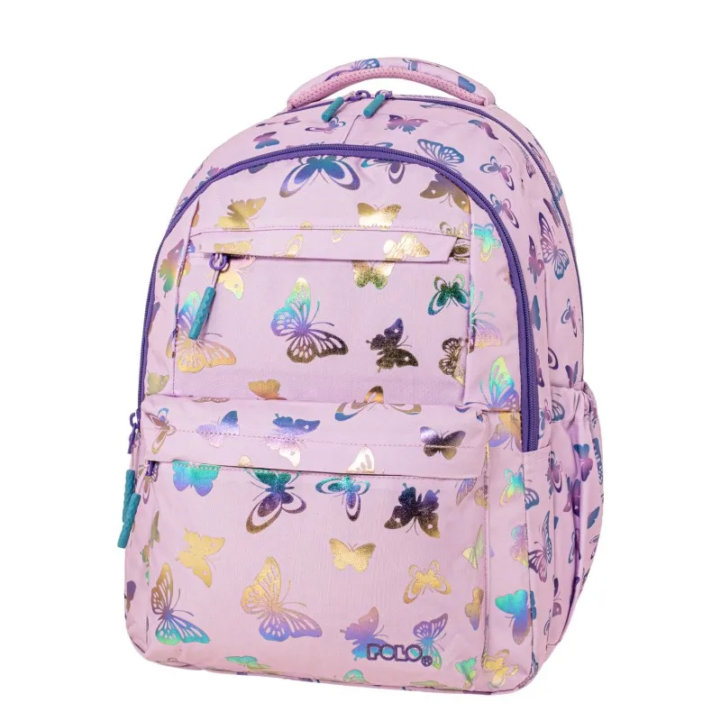 Polo - Σακίδιο Πλάτης Sparkle, Butterfly 2026 9-01-061-8436 + Δώρο Διορθωτική Ταινία Edding