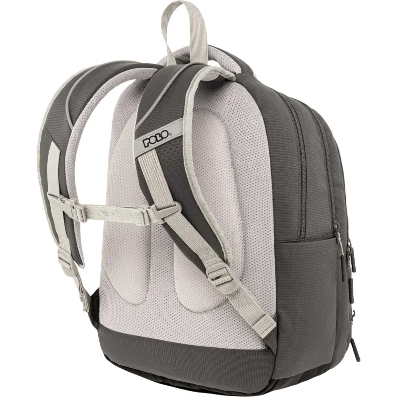 Polo - Σακίδιο Πλάτης Multi Pocket, Grey 2025 9-01-064-2200 + Δώρο Διορθωτική Ταινία Edding