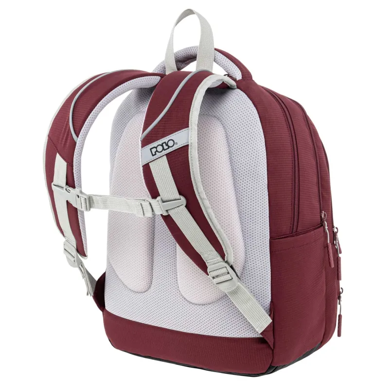 Polo - Σακίδιο Πλάτης Multi Pocket, Bordeux 2025 9-01-064-3300 + Δώρο Διορθωτική Ταινία Edding