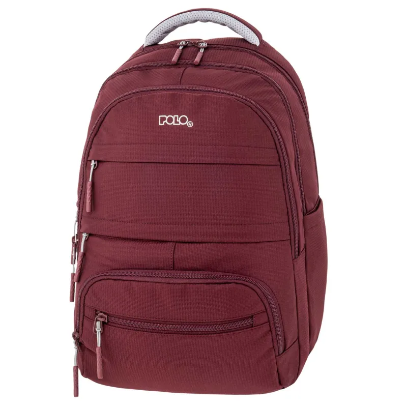 Polo - Σακίδιο Πλάτης Multi Pocket, Bordeux 2025 9-01-064-3300 + Δώρο Διορθωτική Ταινία Edding