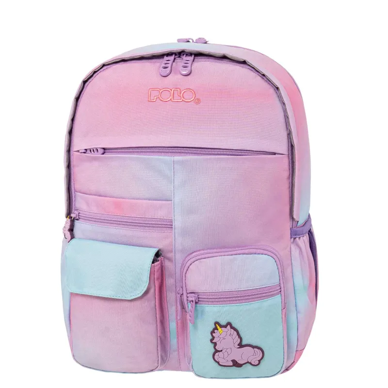 Polo - Σακίδιο Πλάτης Youngster, Rainbow 2025 9-01-068-8372 + Δώρο Διορθωτική Ταινία Edding