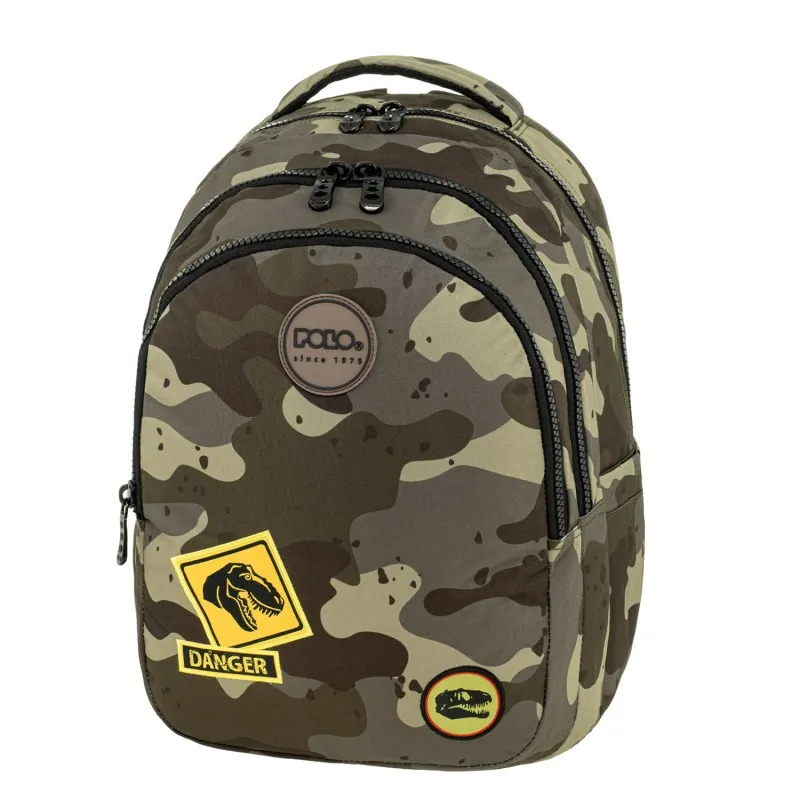 Polo - Σακίδιο Πλάτης Focus, Olive-Camo 2026 9-01-078-8309 + Δώρο Διορθωτική Ταινία Edding