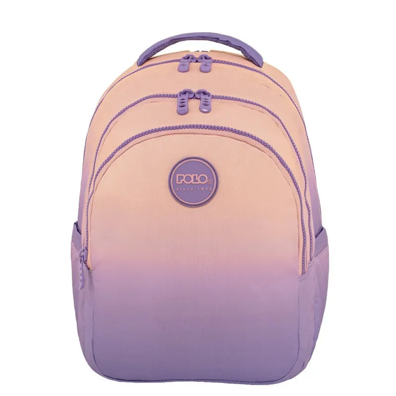 Polo - Σακίδιο Πλάτης Focus, Gradient Purlpe-Pink 2026 9-01-078-8411 + Δώρο Διορθωτική Ταινία Edding