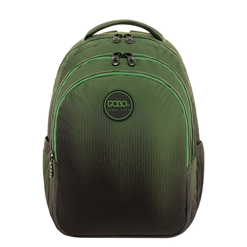 Polo - Σακίδιο Πλάτης Focus, Gradient Black-Green 2026 9-01-078-8418 + Δώρο Διορθωτική Ταινία Edding