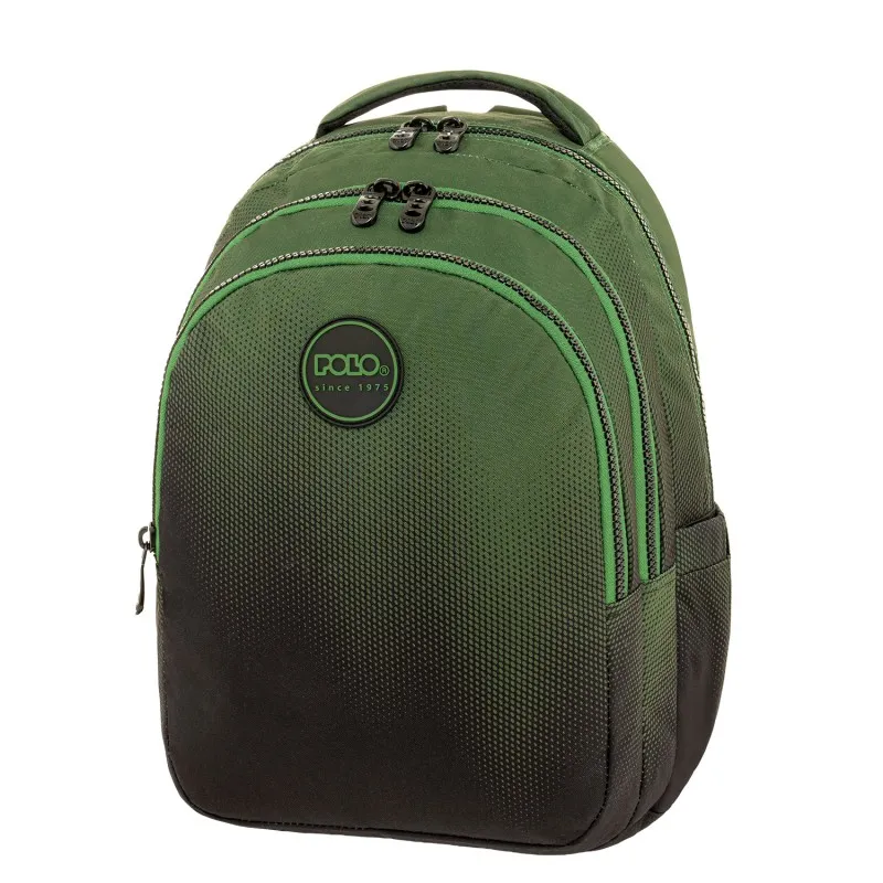 Polo - Σακίδιο Πλάτης Focus, Gradient Black-Green 2026 9-01-078-8418 + Δώρο Διορθωτική Ταινία Edding