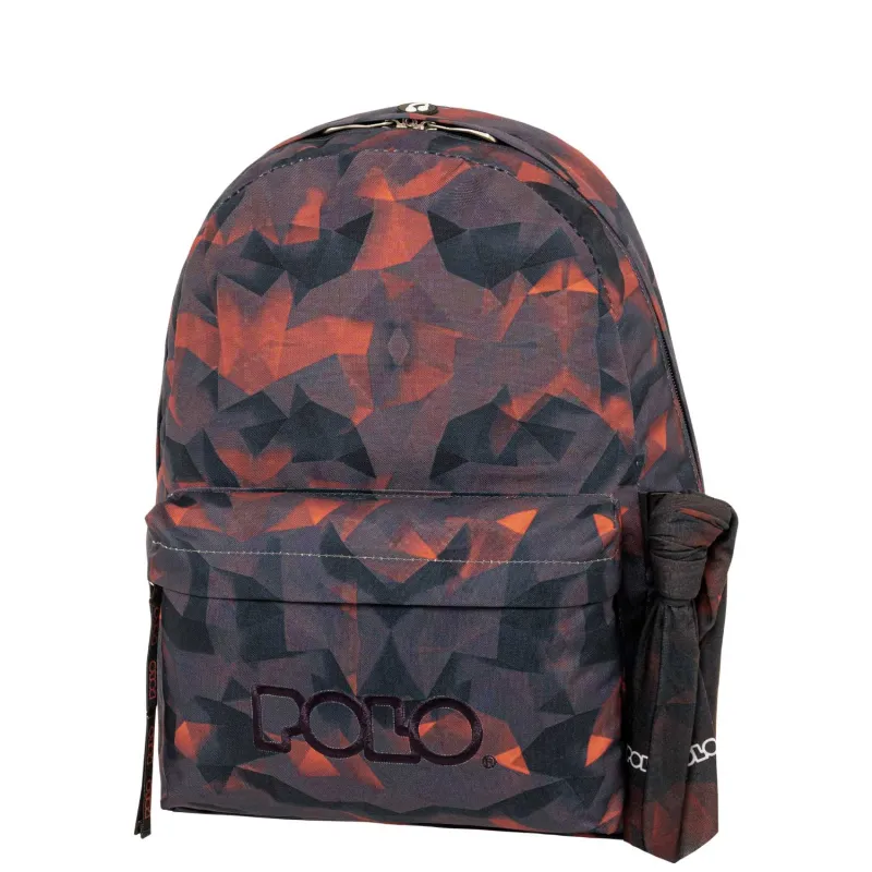 Polo - Original Σακίδιο Πλάτης Με Μαντήλι, Black-Red Shapes 2025 9-01-102-8337 + Δώρο Διορθωτική Ταινία Edding