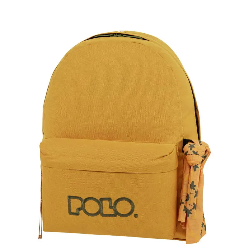 Polo - Original Σακίδιο Πλάτης Με Μαντήλι, Mustard-Khaki 2025 9-01-135-7565 + Δώρο Διορθωτική Ταινία Edding
