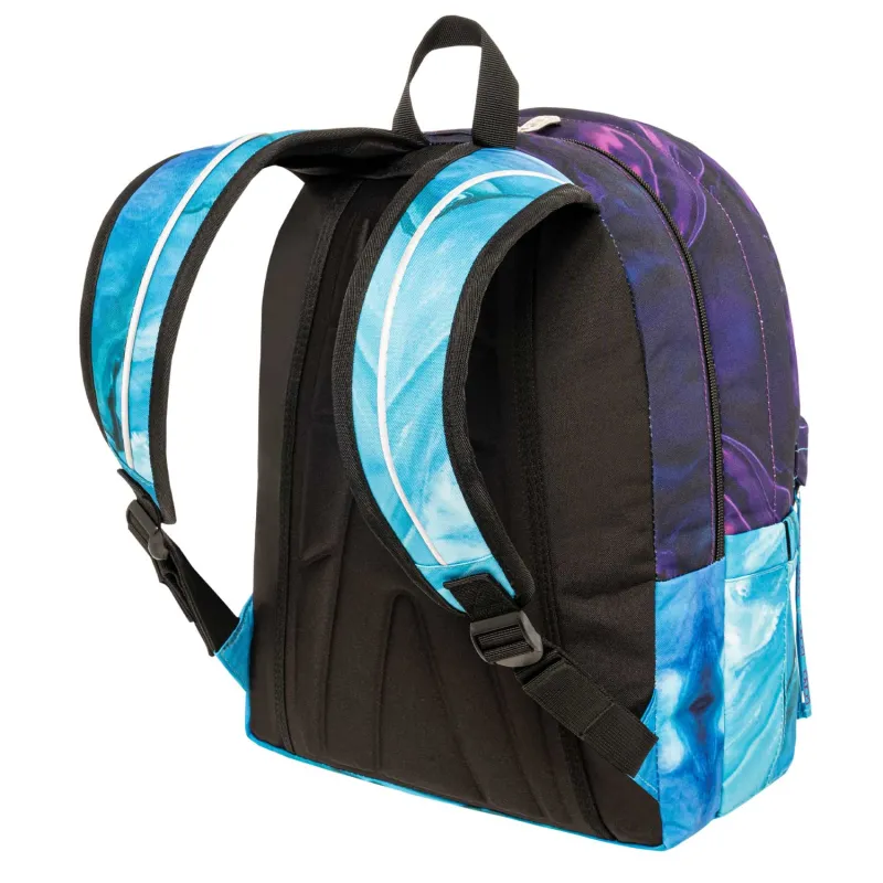 Polo – Original Double Σακίδιο Πλάτης Με Μαντήλι, Purple-Cyan Shapes 2025 9-01-202-8345 + Δώρο Διορθωτική Ταινία Edding