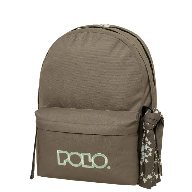 Polo – Original Double Σακίδιο Πλάτης Με Μαντήλι, Ash-Turquoise 2025 9-01-235-2759 + Δώρο Διορθωτική Ταινία Edding