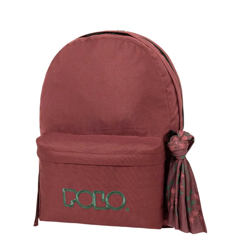 Polo – Original Double Σακίδιο Πλάτης Με Μαντήλι, Bordeaux-Kaitoke Green 2025 9-01-235-3364 + Δώρο Διορθωτική Ταινία Edding
