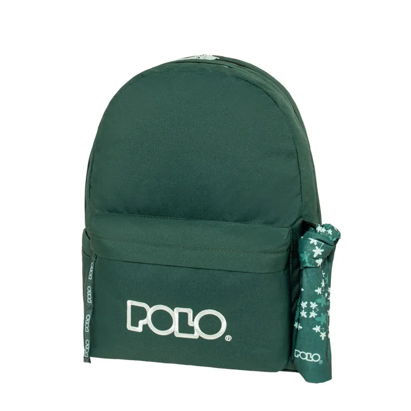 Polo – Original Double Σακίδιο Πλάτης Με Μαντήλι, Dark Green-Light Cyan 2026 9-01-235-6357 + Δώρο Διορθωτική Ταινία Edding
