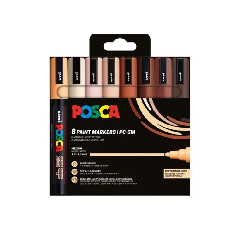 Uniball - Σετ Μαρκαδόρων Posca PC-5M 2.5mm 8 Τεμαχίων, Portrait Colours 90239
