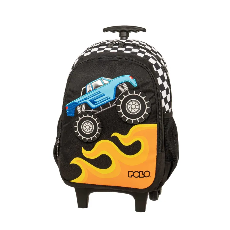 Polo - Σακίδιο Τρόλεϊ Νηπιαγωγείου Junior Bibi, Monster Truck 2025 9-07-076-8351 + Δώρο Διορθωτική Ταινία Edding