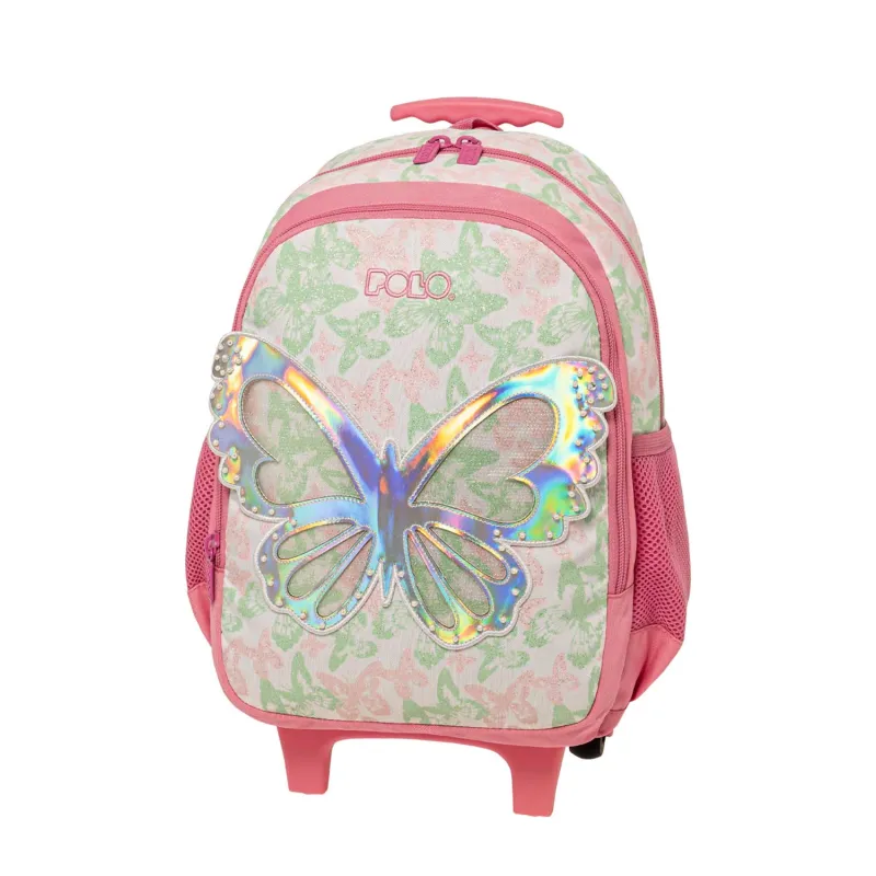 Polo - Σακίδιο Τρόλεϊ Νηπιαγωγείου Junior Bibi, Butterfly 2025 9-07-076-8352 + Δώρο Διορθωτική Ταινία Edding