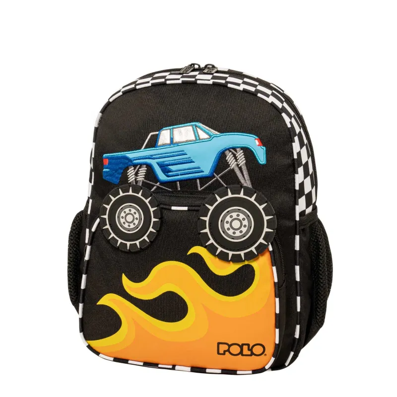 Polo – Σακίδιο Πλάτης Νηπιαγωγείου Junior Bibi, Monster Truck 2025 9-07-078-8351 + Δώρο Διορθωτική Ταινία Edding