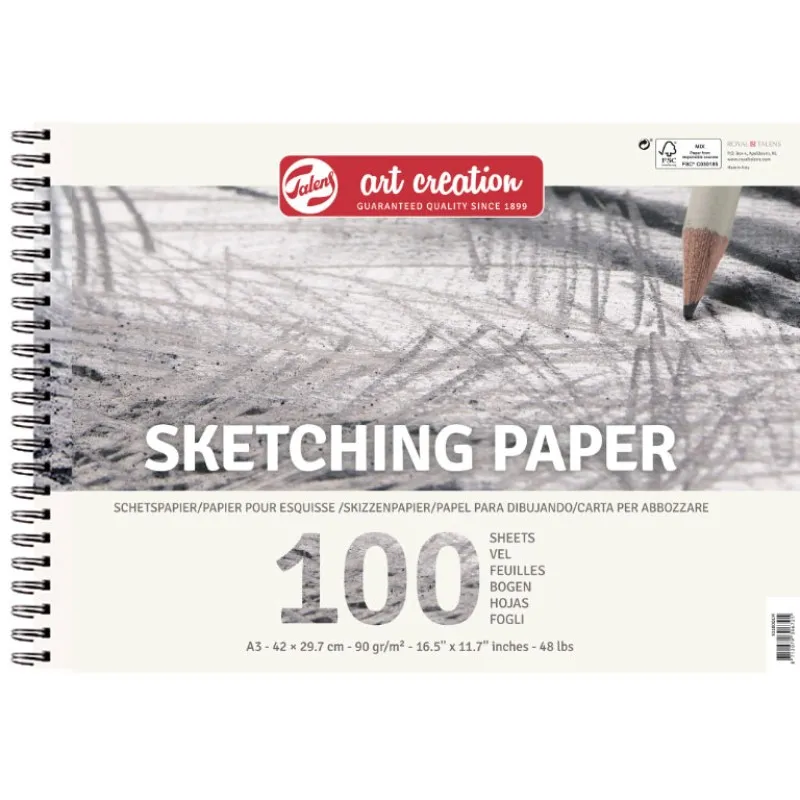 Royal Talens - Μπλοκ Talens Art Creation Sketching A3 (42x29.7cm) - 90gr/m² - 100 Φύλλα 9318001M