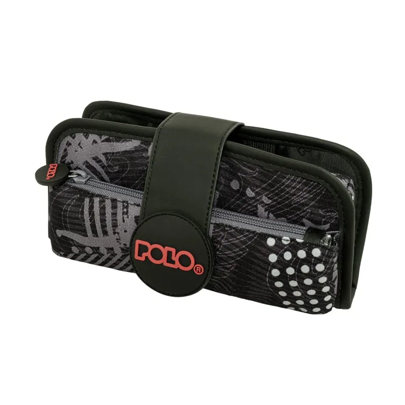 Polo – Κασετίνα Βαρελάκι Rubber, Black Pattern 2026 9-37-019-8438