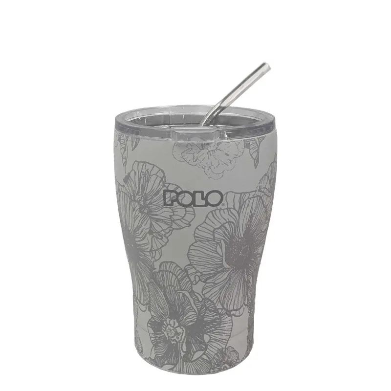 Polo - Ποτήρι Θερμός Ανοξείδωτο Coffee Mug, White Flowers 350ml 9-49-024-8408