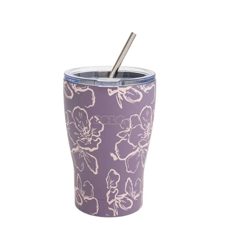 Polo - Ποτήρι Θερμός Ανοξείδωτο Coffee Mug, Purple Flowers 350ml 9-49-024-8409