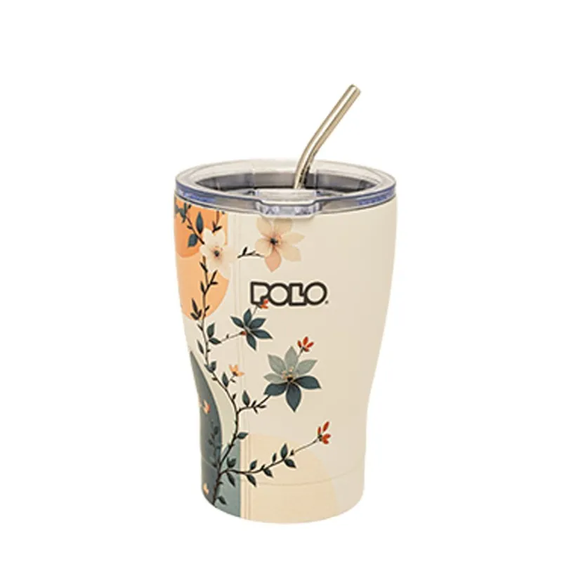 Polo - Ποτήρι Θερμός Ανοξείδωτο Coffee Mug, Beige Flowers 350ml 9-49-024-8481