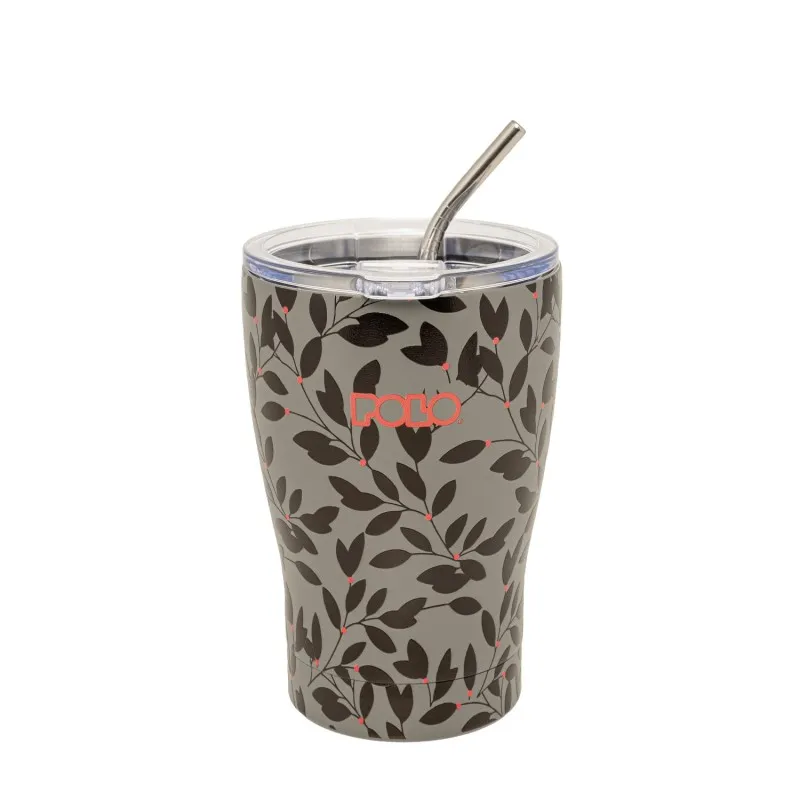 Polo - Ποτήρι Θερμός Ανοξείδωτο Coffee Mug, Grey Leaves 350ml 9-49-024-8483