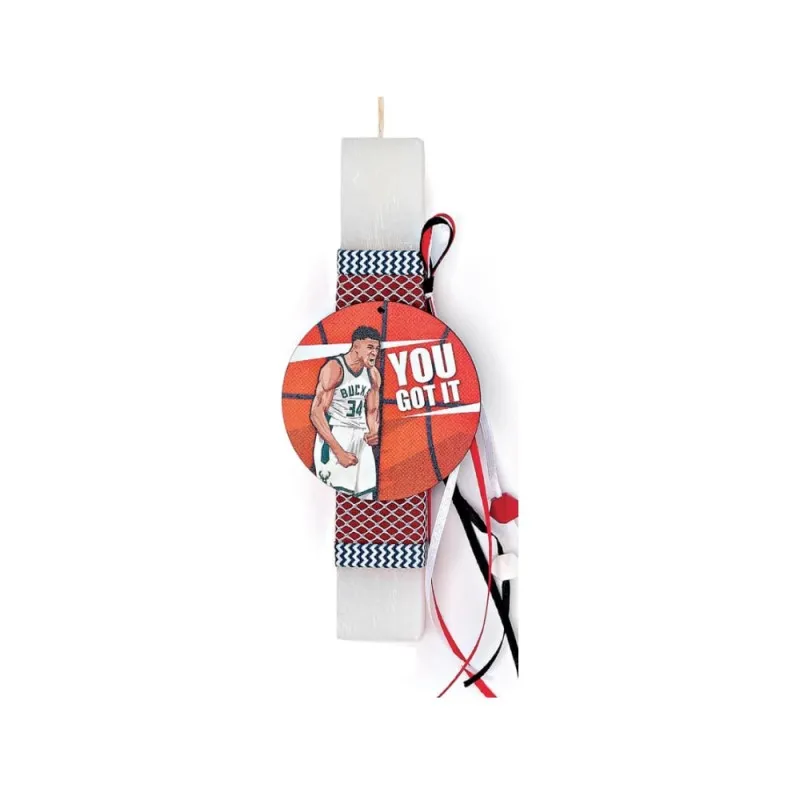 Adorex - Λαμπάδα Λευκή Πλακέ, Μπάσκετ EL1225