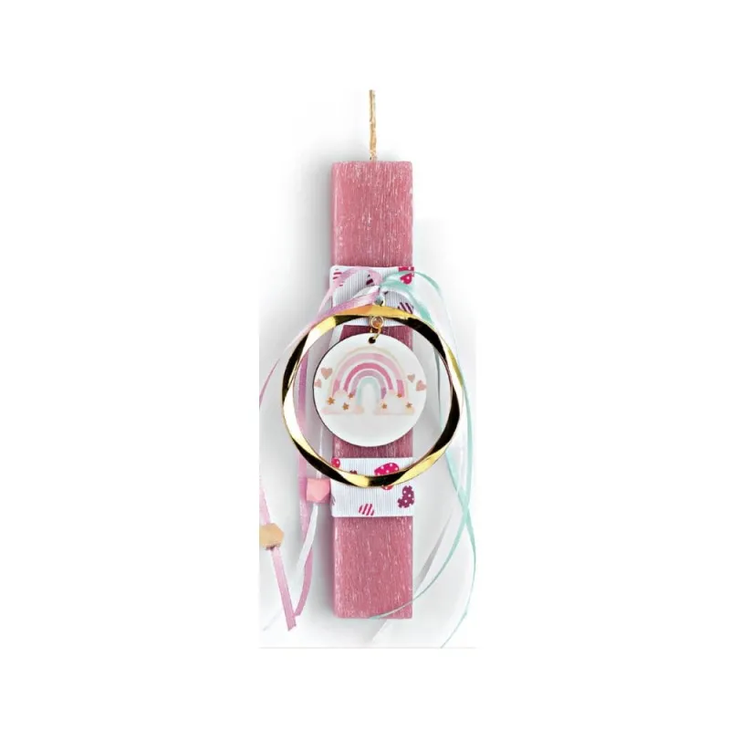 Adorex - Λαμπάδα Κόκκινη, Ξύλινο Ουράνιο Τόξο EL732