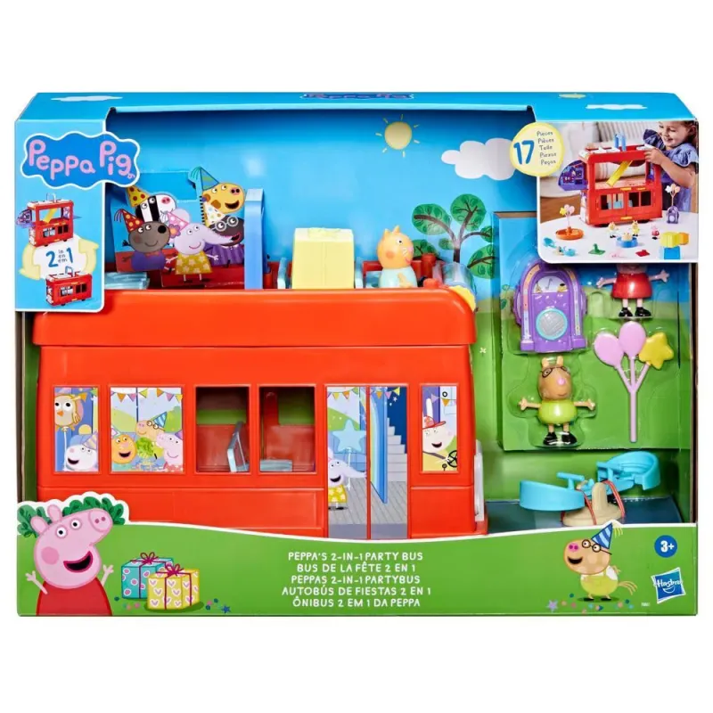 Hasbro - Peppa Pig 2 σε 1 Peppa’s Party Bus F8881