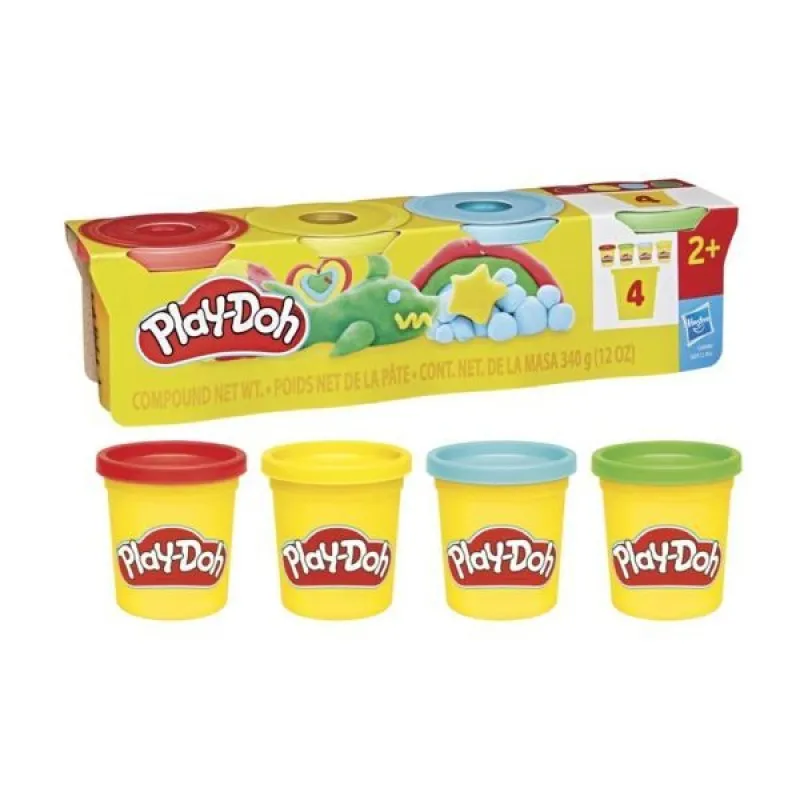 Hasbro - Play-Doh Πλαστελίνη, Classic Pack 4 Βαζάκια 340gr G0688 (G0512)