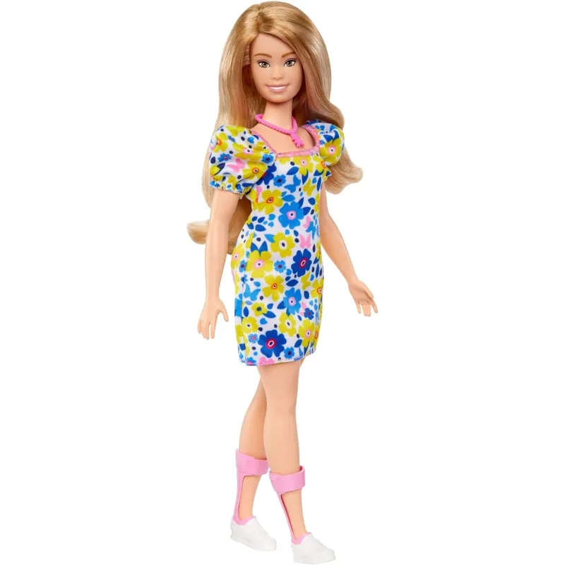 Mattel Barbie - Fashionistas Doll No.208 With Down Syndrome Wearing Floral Dress, Created in Partnership With The National Down Syndrome Society HJT05 (FBR37)