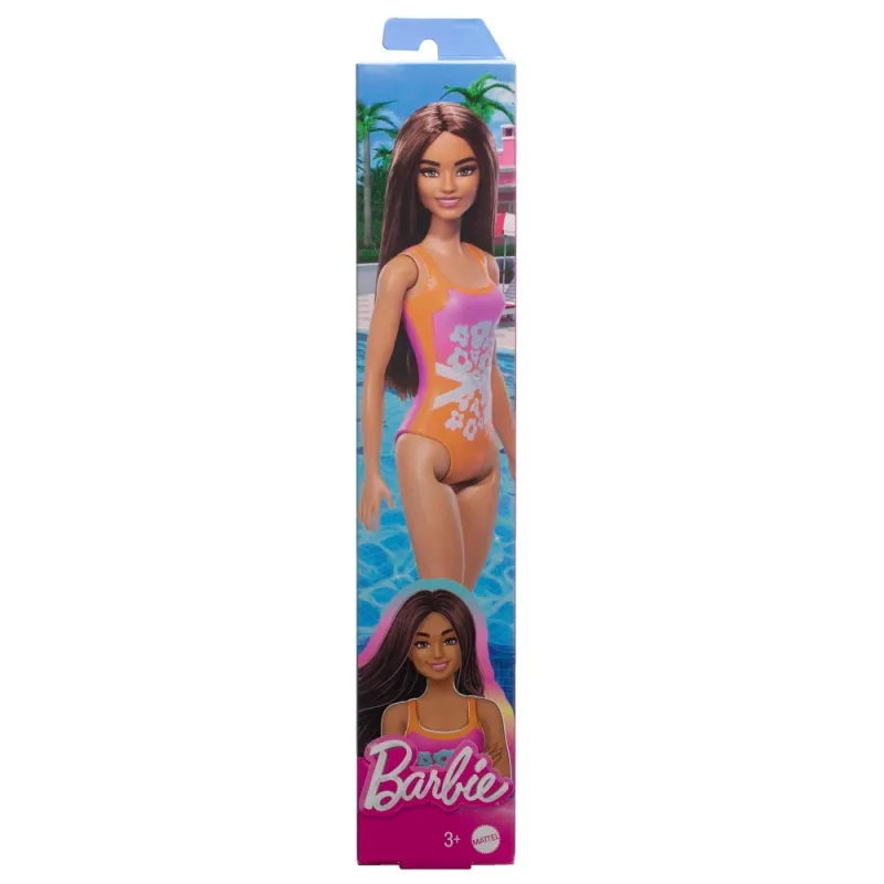 Mattel Beach Barbie - Doll With Orange Swimsuit HPV21