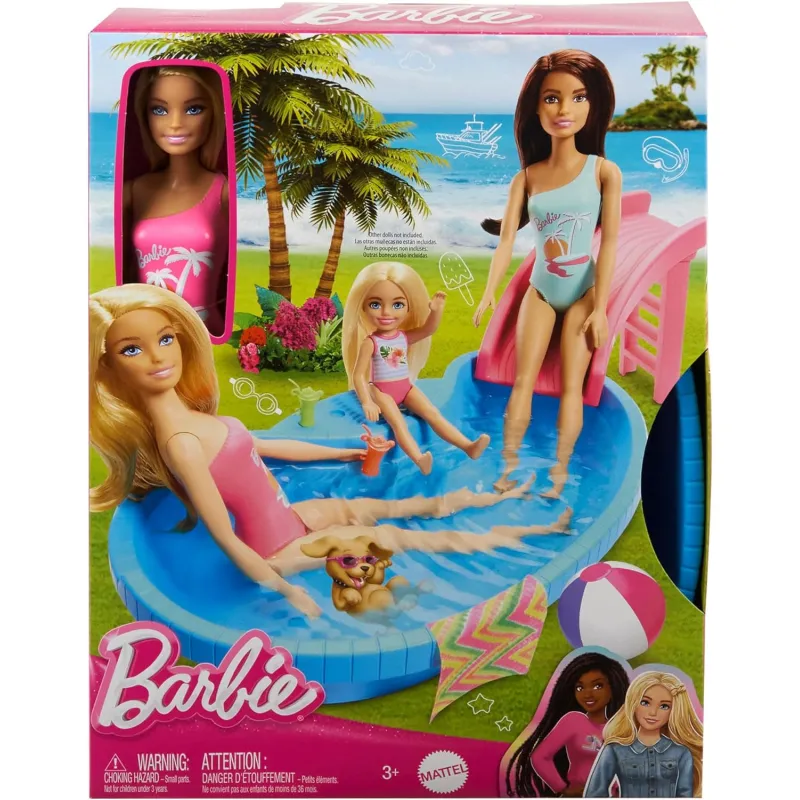 Mattel Barbie - Barbie Doll and Pool Playset HRJ74