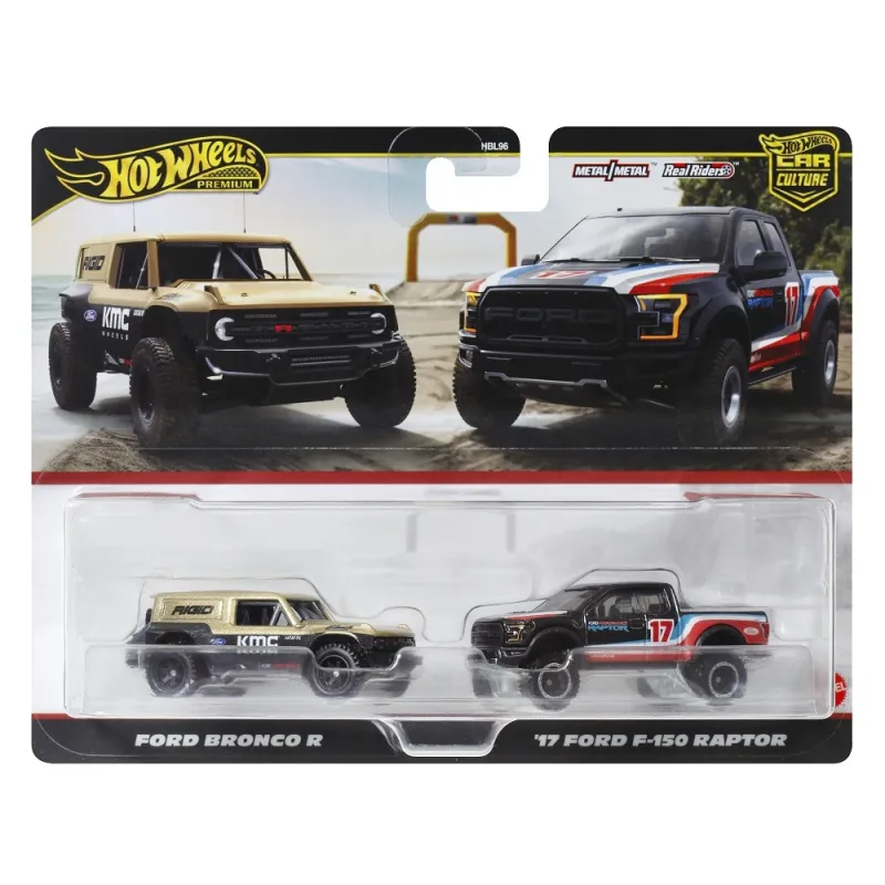 Mattel Hot Wheels Premium - Σετ των 2 - Ford Bronco R/17 Ford F-150 Raptor HRR77 (HBL96)