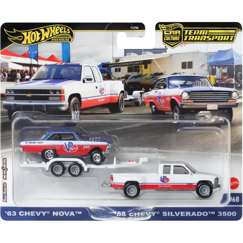 Mattel Hot Wheels - Νταλίκα Με Αυτοκινητάκι, '63 Chevy Nova/'88 Chevy Silverado 3500 HRV42 (FLF56)