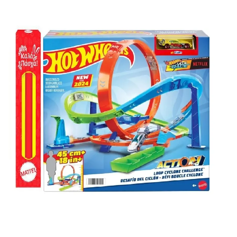 Παιχνιδολαμπάδα Mattel Hot Wheels - City, Hot Wheels Action Loop Cyclone Challenge Track HTK16