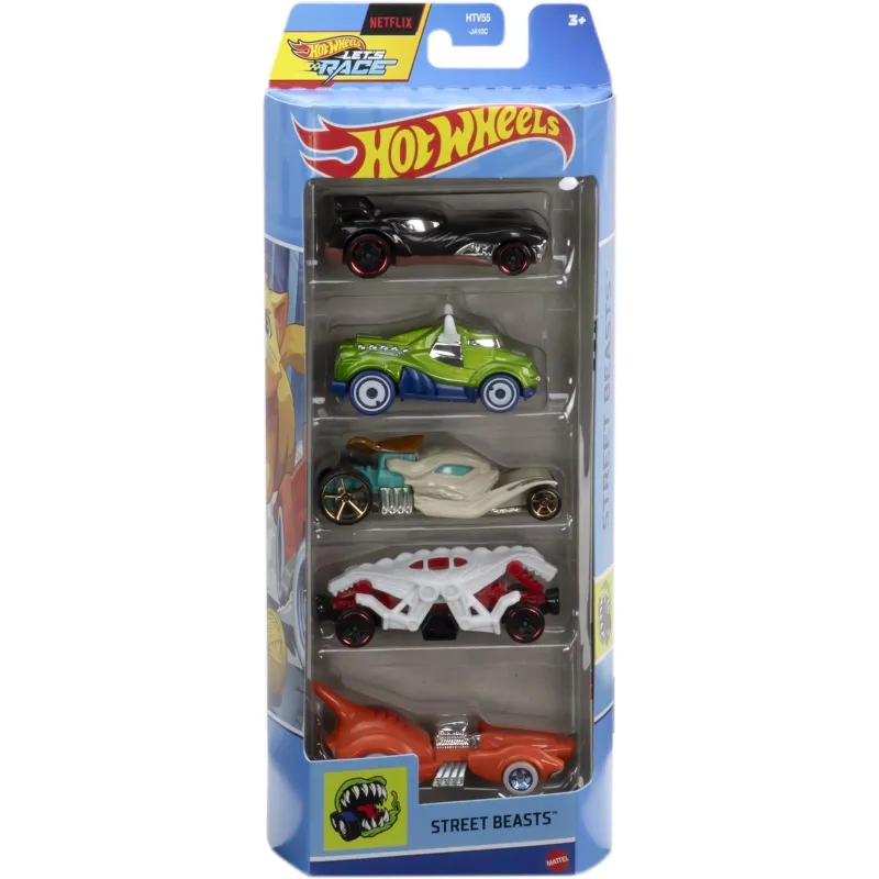 Mattel Hot Wheels – Αυτοκινητάκια 1:64 Σετ Των 5, Street Beasts HTV55 (01806)