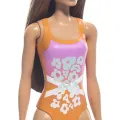 Mattel Barbie - Light Brown Hair Doll Wearing Tropical Pink and Orange Swimsuit HXX50 (DWJ99)