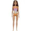 Mattel Barbie - Light Brown Hair Doll Wearing Tropical Pink and Orange Swimsuit HXX50 (DWJ99)