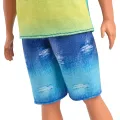 Mattel - Barbie Fashionistas, No.236 With Black Hair, Wearing Blue And Green Ombre Tank With Jean Shorts And Silver Sneakers HYV00 (DWK44)
