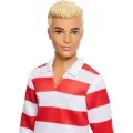 Mattel - Barbie Fashionistas, No.241 with Blonde Hair Wearing Red And White Striped Polo Shirt With Pink Shorts, White Crew Socks And Sneakers HYV01 (DWK44)