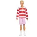 Mattel - Barbie Fashionistas, No.241 with Blonde Hair Wearing Red And White Striped Polo Shirt With Pink Shorts, White Crew Socks And Sneakers HYV01 (DWK44)